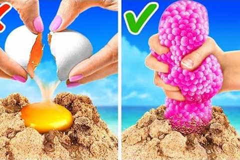 What's Hidden in the Sand?😱 *Camping Gadgets And Survival Hacks. 24-hours Forest Camping Challenge*