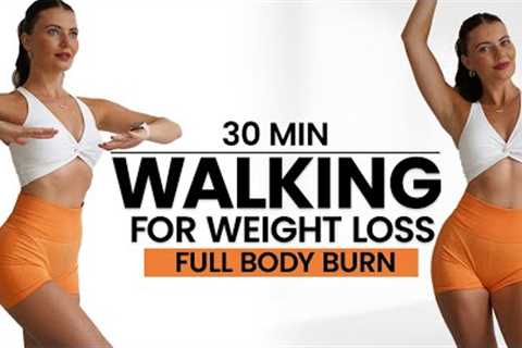 30 MIN WALKING EXERCISES FOR WEIGHT LOSS- No Jumping | Walk at Home | Lower Belly Fat Burn
