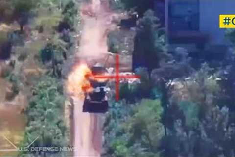 Horrifying Moment! Ukrainian Drones Destroy Dozens of Russian Terminator 2s in an Instant