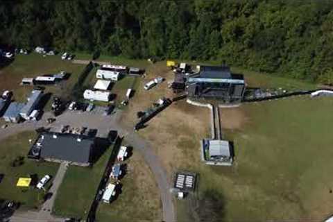 Blue Ridge Rock Festival 2023 Friday morning aerial view. (After the storm)
