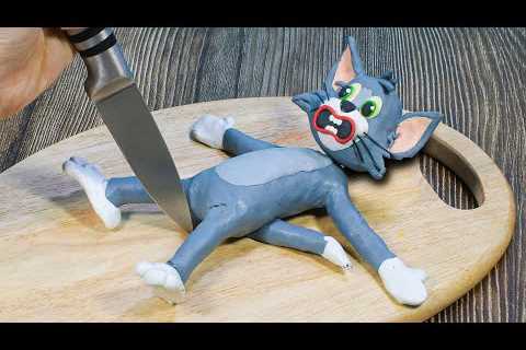 Tom Cartoon Cat In Real Life : Baby Cat Need Help For Food - Stop Motion Cooking &amp; ASMR 4K