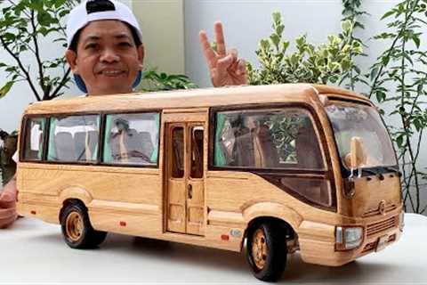 Wood Carving - TOYOTA COASTER MINI BUS - Woodworking Art