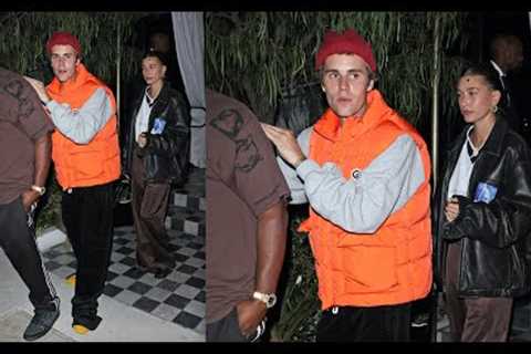 Justin Bieber, Hailey Bieber, Corey Gamble and Anastasia Karanikolaou enjoy a night out in WeHo!