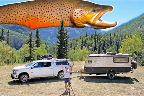 Remote River Camp Set Up &amp; Trout Fishing!