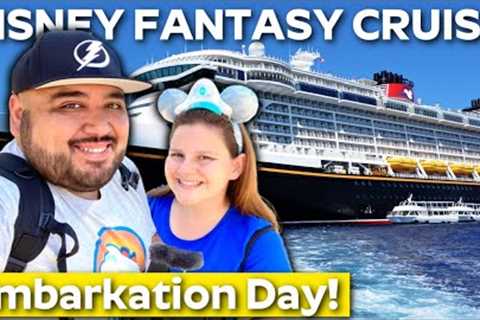 Our LONGEST Disney Cruise Yet! Boarding The Disney Fantasy! 8 Night Western Caribbean Cruise Vlog 1