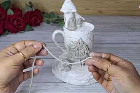 A very beautiful home decor idea using broken coffee mug and cardboard | art and craft |Crafty hands