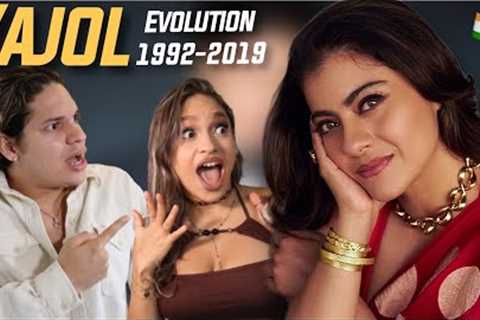 Why is She So Special in BOLLYWOOD? | Latinos React to 'Kajol Evolution 1992 - 2019'