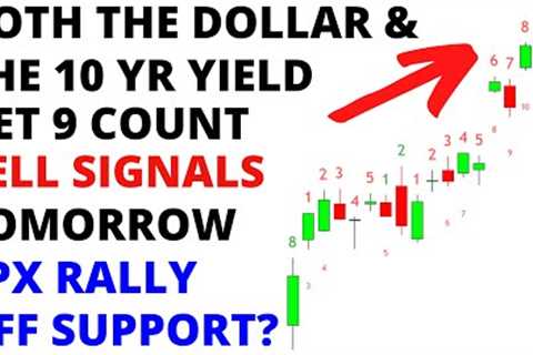 Stock Market CRASH: Both the Dollar (DXY) &amp; the 10 Yr Yield  (TNX) Get 9 Count Sell Signals..