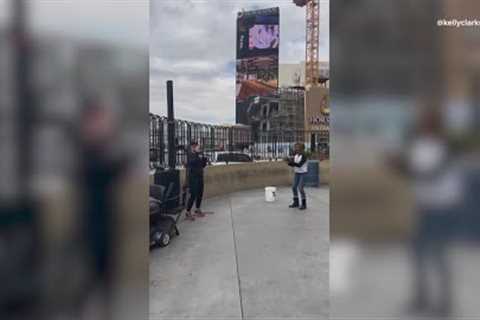 Video: Vegas street performer surprised by Kelly Clarkson