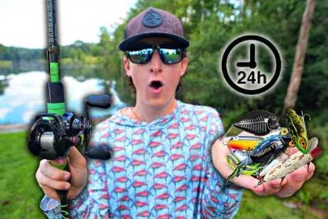 Fishing With OLD SCHOOL Topwater Lures For 24 HOURS (Crazy Bites)