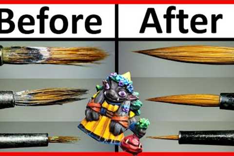 How to Clean and Recondition your Paint Brushes.  Paintbrush Restoration for Acrylic Paint.