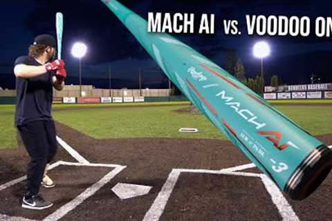 Hitting with the 2024 RAWLINGS MACH AI (vs. DeMarini Voodoo One) | BBCOR Baseball Bat Review