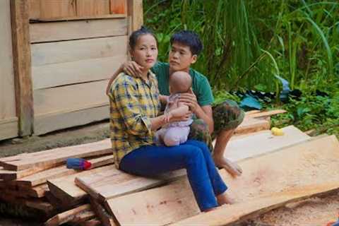 Together with my wife, prepare wood and bamboo to build a new kitchen, survival skills