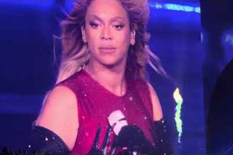 Beyoncé gets hype singing Heated in new pink LOEWE bodysuit
