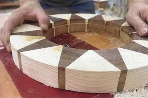 Amazing Woodworking Project // Make A Wooden Wall Clock With Groundbreaking Design And New Style