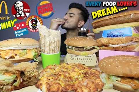 KFC, DOMINO'S, McDONALD'S, BURGER KING, BURGER SINGH, SUBWAY, PIZZA, BURGER, WRAP, HOT DOG MUKBANG