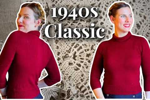 Knitting a Classic Vintage Red Sweater