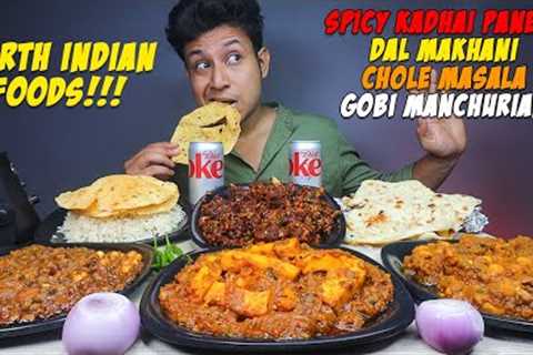 Eating Spicy Kadhai Paneer, Dal Makhani, Chole Masala, Gobi Manchurian with Rice &amp; Breads |..