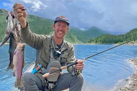 Catch n' Cook Mountain Lake Salmon &amp; Trout on CAMPFIRE!