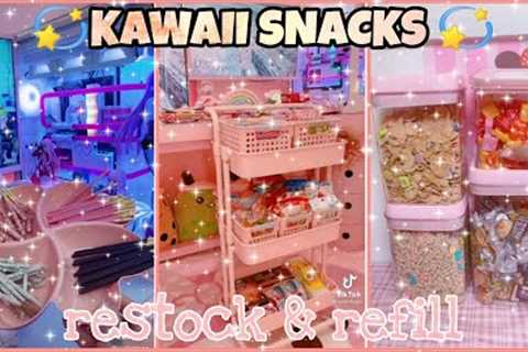 AESTHETIC &amp; CUTE SNACKS Restock &amp; Refill ✨🖤 Kawaii Snacks ASMR + Unboxing Tiktok..