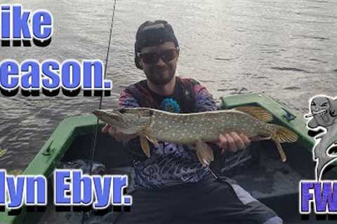 Lure fishing for Pike - Llyn Ebyr - Mid Wales (UK) - Pike season Begins - Lake pike fishing.