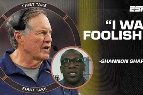 'I WAS FOOLISH!' 😲 - Shannon Sharpe admits he was wrong on the Belichick-Brady debate | First Take