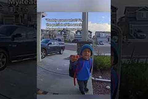 Child uses doorbell cam to talk to deployed dad | Militarykind #shorts