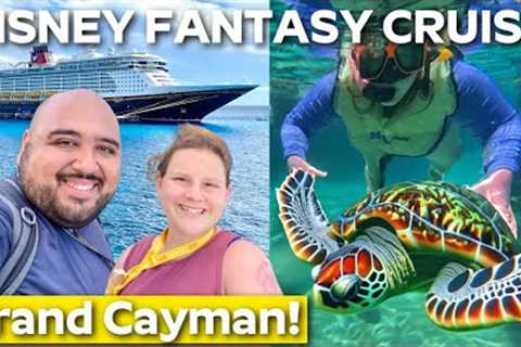 We Swam With Sea Turtles In Grand Cayman! Disney Fantasy 8 Night Western Caribbean Cruise Vlog 4