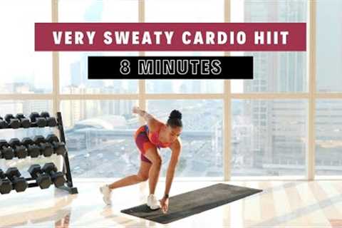 8 minute Sweaty Cardio HIIT workout with Modifications 🥵