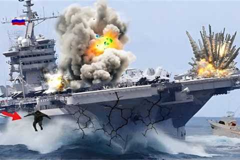 Scary Action! US High Precision Tanks destroy Russia's only aircraft carrier in the Black Sea
