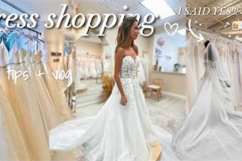 WEDDING DRESS SHOP WITH ME | I SAID “YES”👰🏼‍♀️💍✨