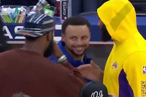 LeBron, Steph Curry, &amp; Anthony Davis Laughing After Lakers-Warriors Preseason Game
