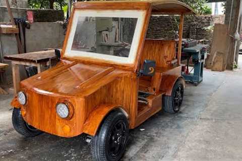 Genius Build An Electric Motor Car From Pallet Wood // Great Woodworking Ideas And Skills.