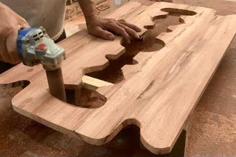 Unique Wood Work Full Of Creative Inspiration. Cutlery-shaped Coffee Table, The Perfect Combination