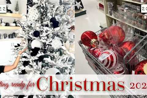 Christmas Decorate With Me 2023 | Christmas Decor Haul + Shopping my home | Red &amp; White..