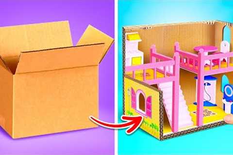 Barbie House Makeover 🪑✂️ Cute Ideas For Doll's Houses From Cardboard