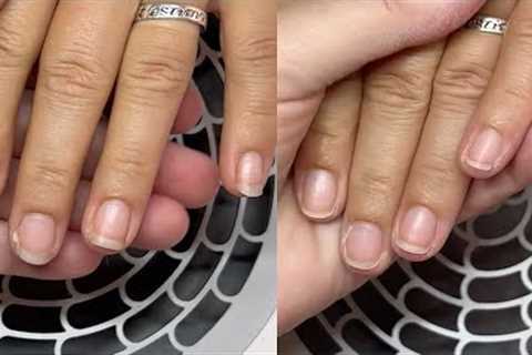 How Pro Nail Technician shapes uneven nails. [Watch Me Work &amp; Relax😴]