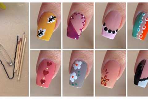 Top 10 Easy nail art designs with household items || Nail art designs you can create at home