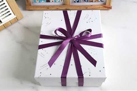 How to tie a ribbon bow on a gift box | Easy wrapping gift ribbon ideas