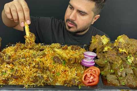 ASMR; EATING SPICY MUTTON BIRYANI+SPICY MUTTON CURRY+SPICY MUTTON LIVER CURRY || REAL MUKBANG