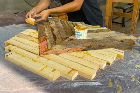 Ultra-Modern Woodworking Techniques // Super Unique And Novel Way To Make A Wooden Coffee Table