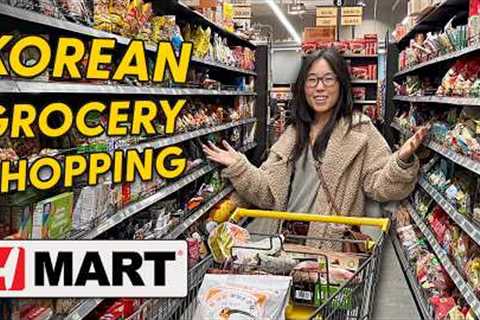 KOREAN GROCERY SHOPPING &amp; Taste Test 🎉 New H-MART Tour!
