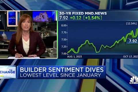 Homebuilder sentiment drops as mortgage rates rise higher
