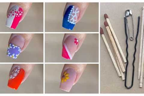 Easy and unique nail art designs with household items || Best nail art designs at home