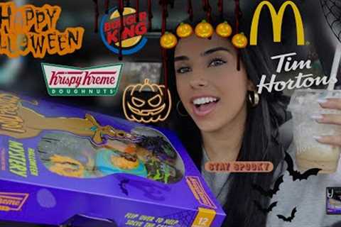 Eating only HALLOWEEN Fast Food Items For 24 Hours!
