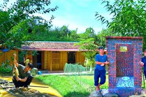 Progress of toilet construction. Harvest fish and cook fish after a tiring day of work