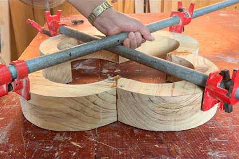 Incredible Woodworking Projects From Solid Wood // Make A Dining Table With Unique Curved Table Legs