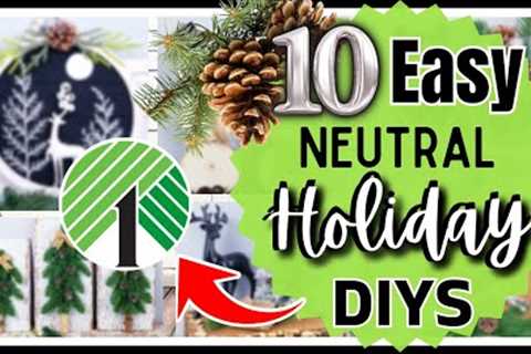 TOP 10 Best DOLLAR TREE DIYs &amp; HACKS for Neutral HOLIDAY &amp; Christmas Home Decor! Display..