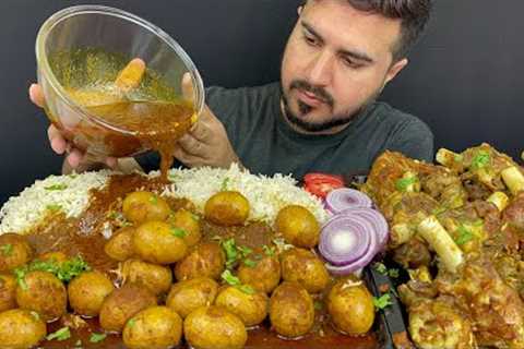 ASMR; EATING SPICY EGGS CURRY+SPICY MUTTON CURRY WITH RICE+EXTRA GRAVY || REAL MUKBANG(NO TALKING)