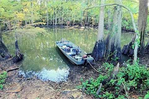 Taking the grandson fishing in the fall  -  bream fishing